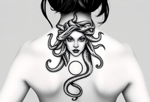 Medusa tattoo with the semi colon symbolism. For rape survivor tattoo idea