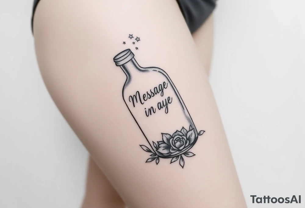 Message in a bottle tattoo idea