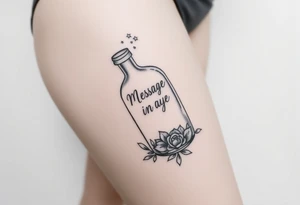 Message in a bottle tattoo idea