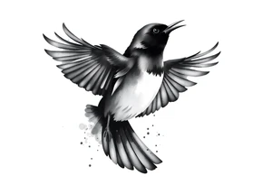 Male European Blackbird flying tattoo idea tattoo idea