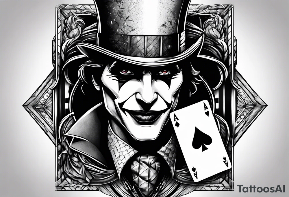 joker card neck tattoo tattoo idea