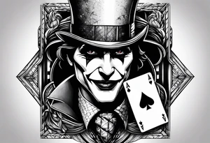 joker card neck tattoo tattoo idea