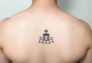 bathroom floor scene with symbol of hope tattoo idea
