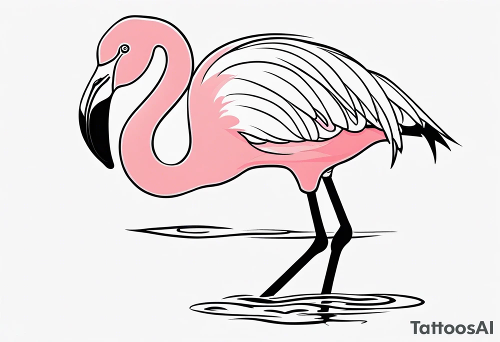 cute flamingo tattoo idea