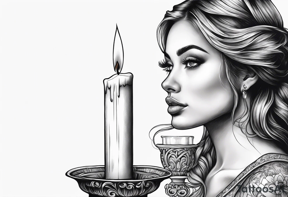 Candle alone in the darkness, a glimmer of hope. tattoo idea