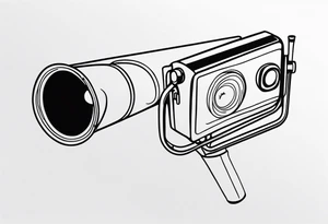 trombone and camera drawn with a single line tattoo idea