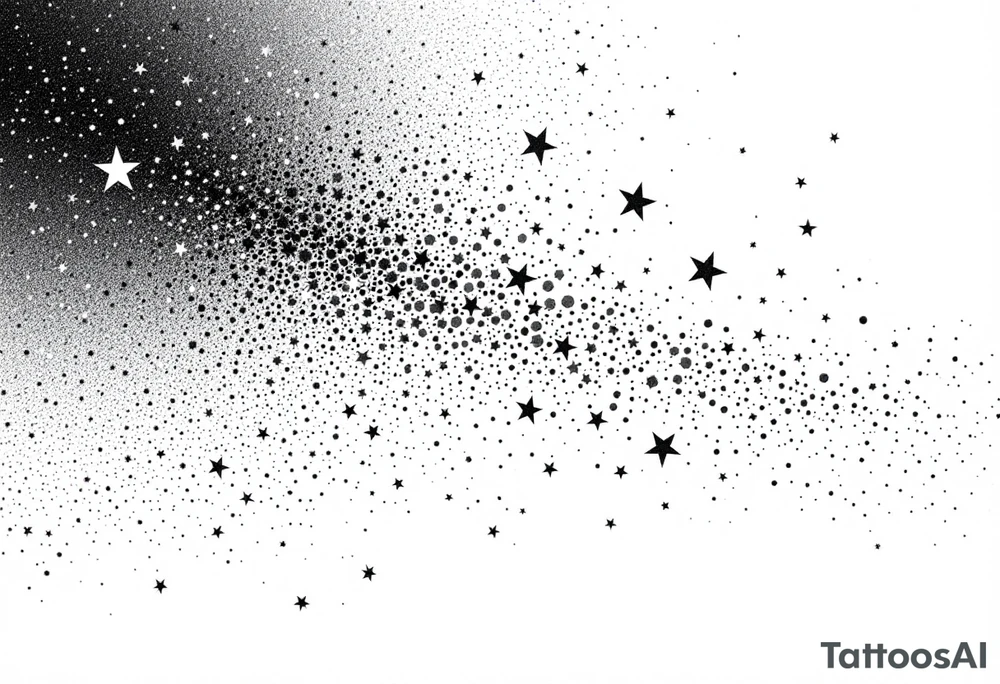 Small stars background tattoo idea