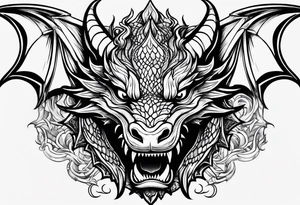 dragon face tattoo idea