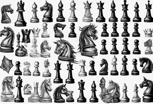 big king chess with lots of cracks marble tattoo idea