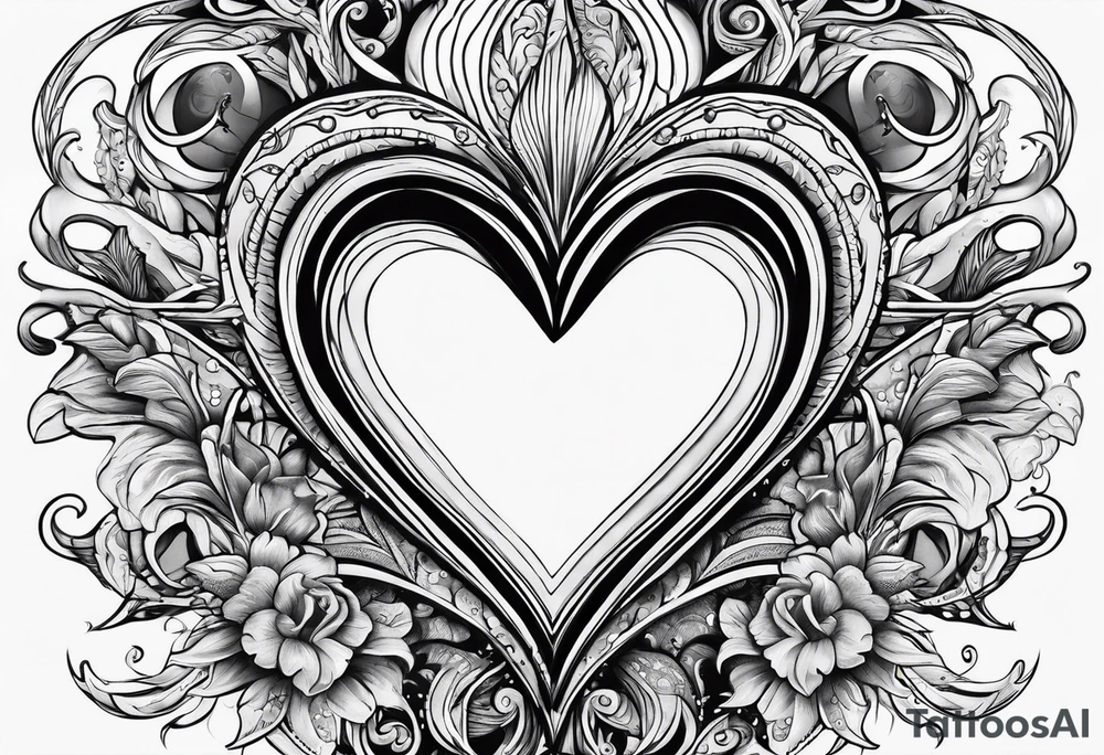 corazon con mar tattoo idea