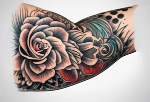pertruding pain human tissue on arm tattoo idea