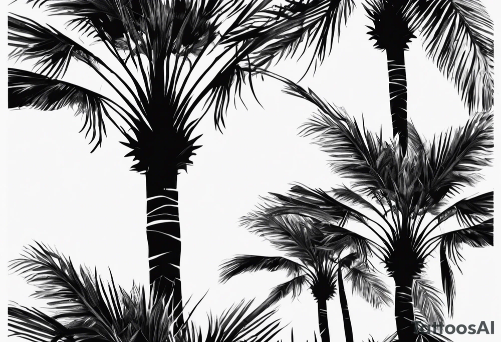 tree palm but instead of leaves there are palms (part of hand) tattoo idea