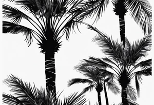 tree palm but instead of leaves there are palms (part of hand) tattoo idea