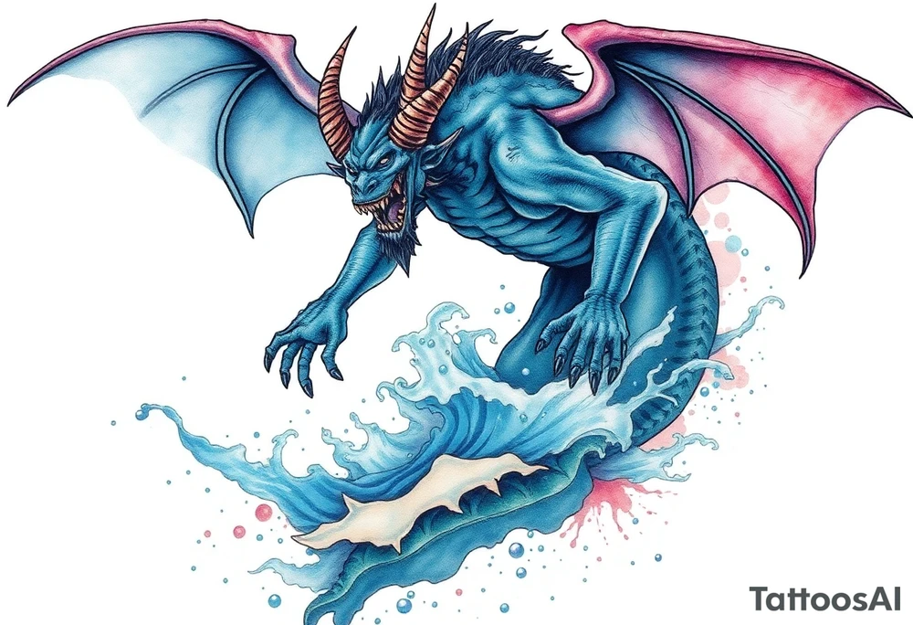 water-demon rise up out of the river. tattoo idea