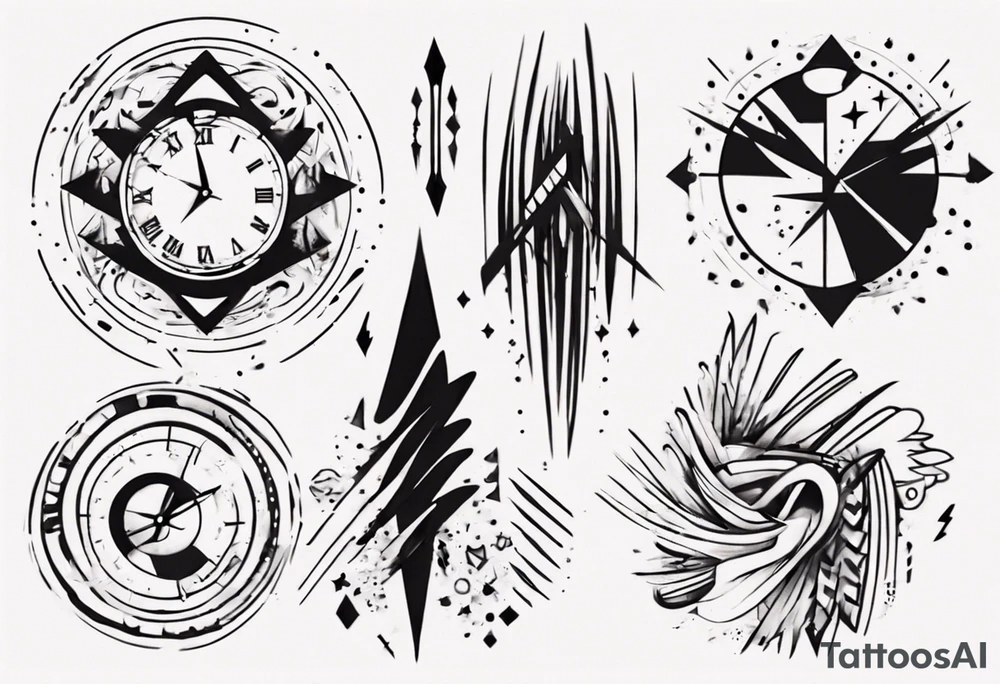 Brush stroke time tattoo idea