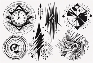 Brush stroke time tattoo idea