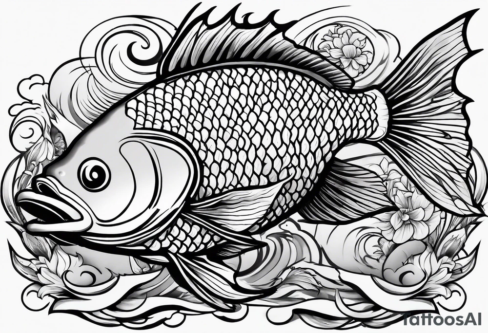 coyfish japanese style tattoo idea