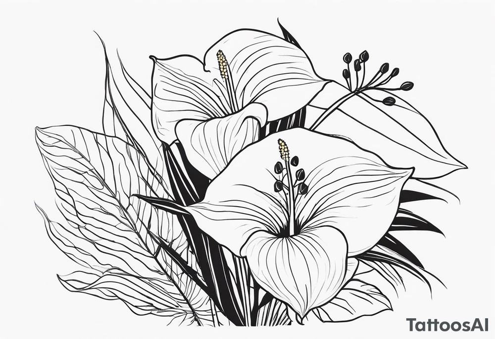 Fais moi un bouquet de fleurs avec des anthuriums et des oeillets !!! Les deux ensemble tattoo idea