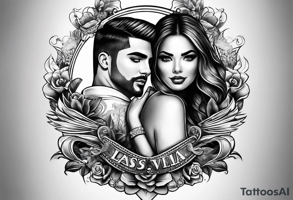 Matching best friend tattoo for love of Las Vegas tattoo idea