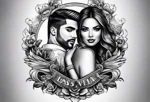 Matching best friend tattoo for love of Las Vegas tattoo idea