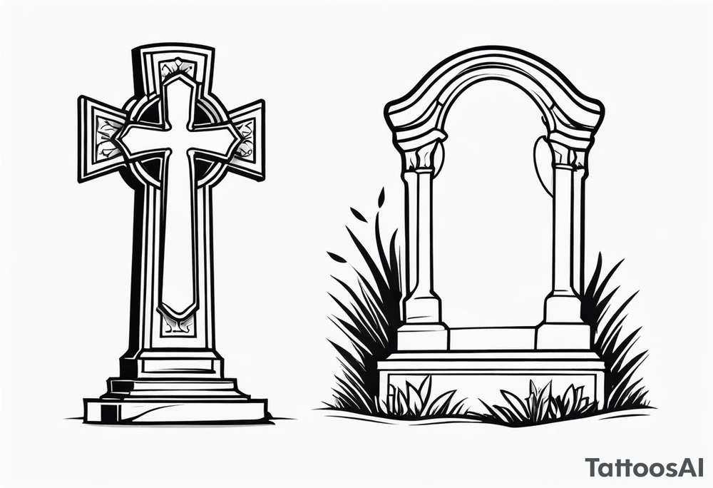 Gravestone without cross tattoo design tattoo idea