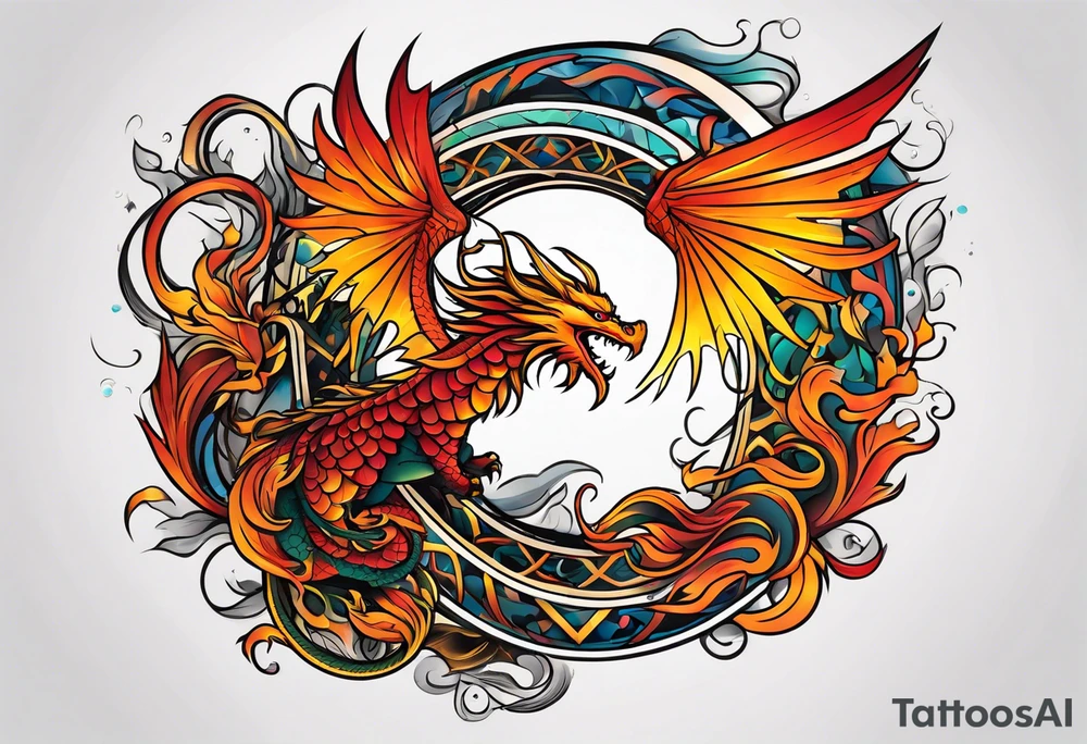 dragon and phoenix tattoo tattoo idea