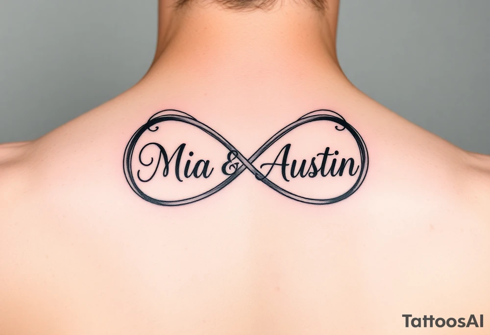 Infinity symbol with the name's Mia and Austin tattoo idea Infinity symbol with the name's Mia and Austin tattoo idea