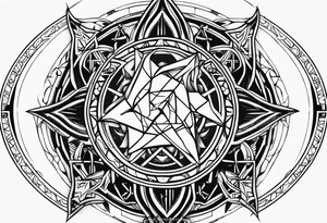 Lilith symbol inside a pentagram tattoo idea