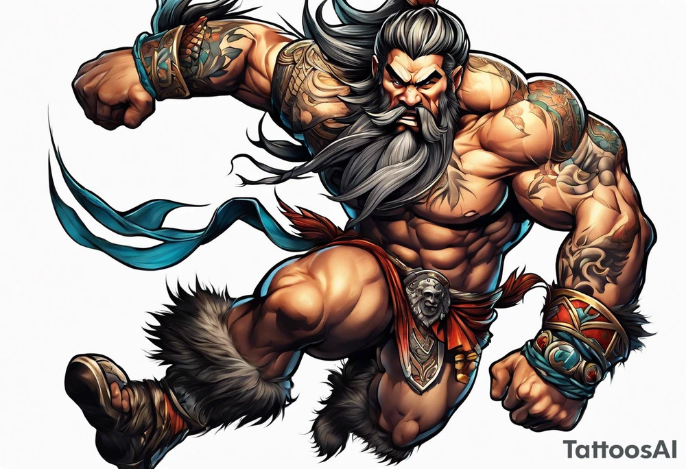 leaping barbarian tattoo idea