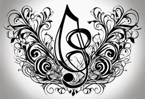 Musical notes depicting the letters R and L tattoo idea