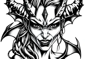 Demon girl tattoo idea