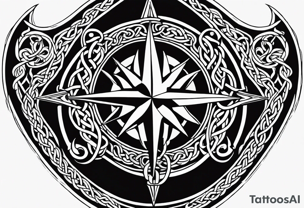 Celtic, forearm, half sleeve, anchor, compass tattoo idea