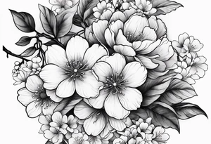 Sakura flowers with lace sternum tattoo idea