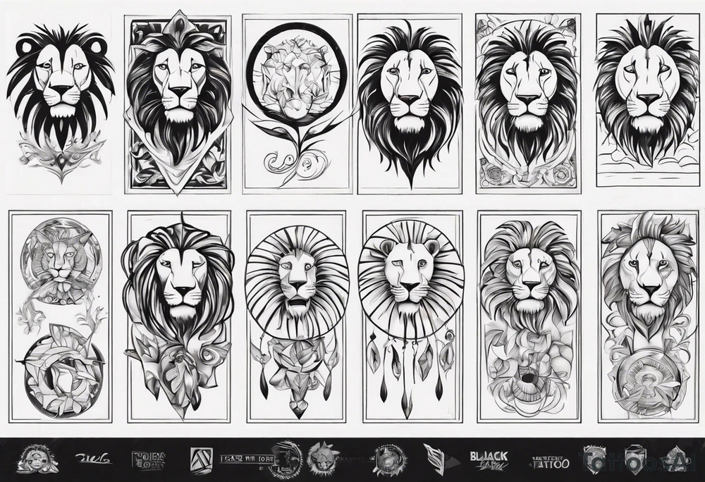 Lion in the sun tattoo idea