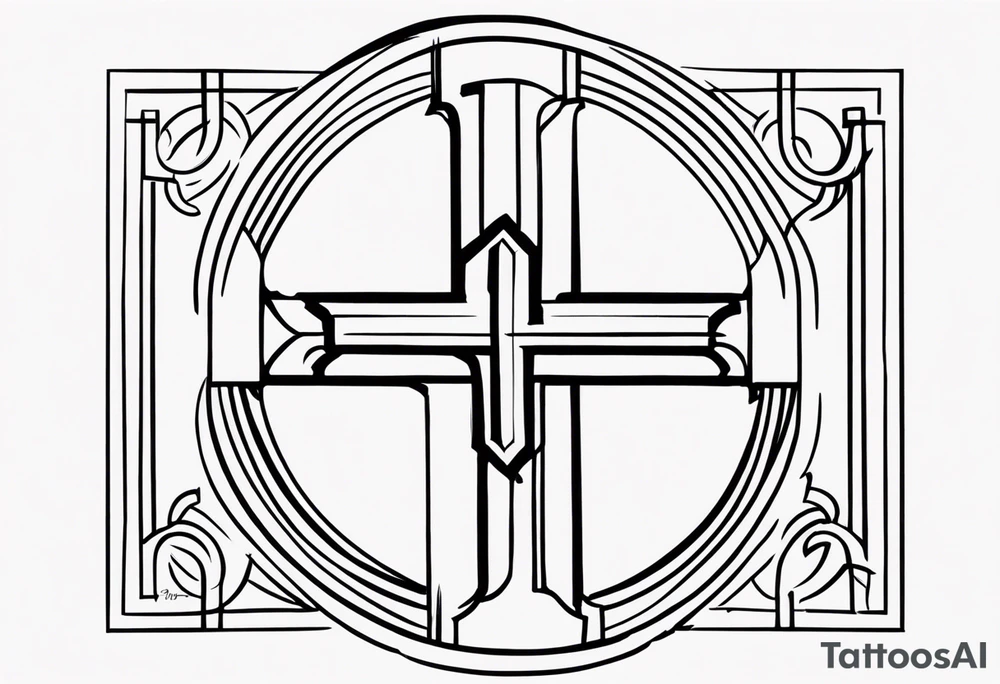 Cross Roman numeral 01/18/23 tattoo idea
