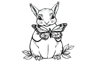 Squirrel holding butterfly tattoo idea