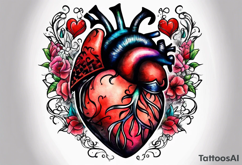Broken Heart that says Never Say Never tattoo idea