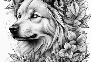 bark with foliage tattoo idea
