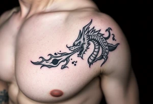 dragon breathing fire tattoo idea