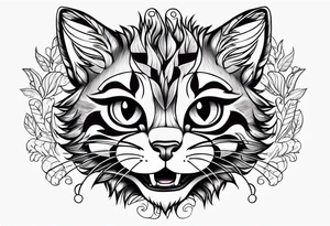Super cute cartoon wildcat cub tattoo idea