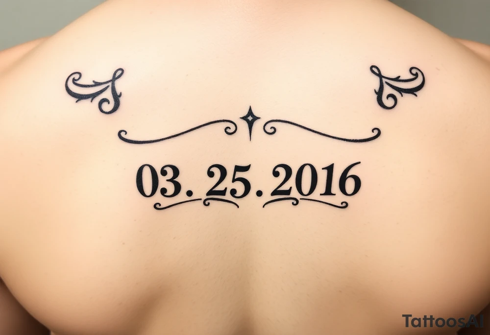 Roman numerals with the date as 03.25.2016 tattoo idea