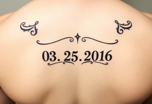 Roman numerals with the date as 03.25.2016 tattoo idea