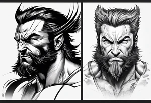 wolverine com suas garras no estilo Sketch tattoo idea