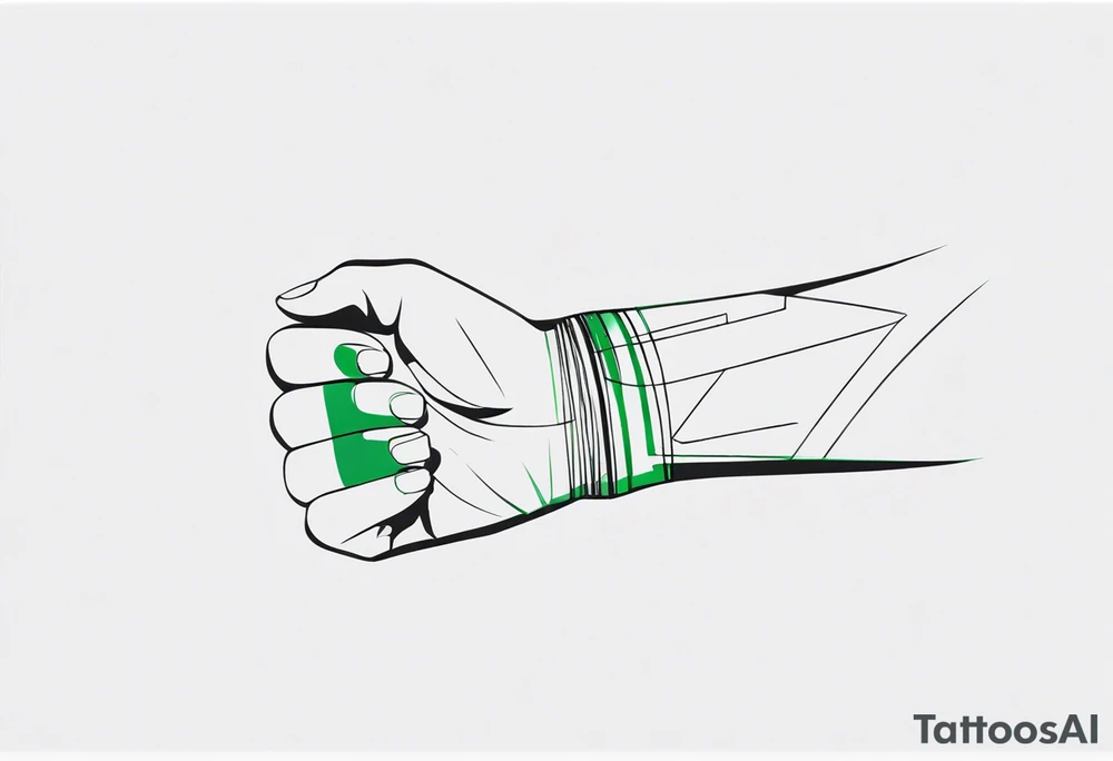 lines around wrist, abstract, green and black, covered from wrist to forearm, fully covered, no borders, blackwork, no people tattoo idea