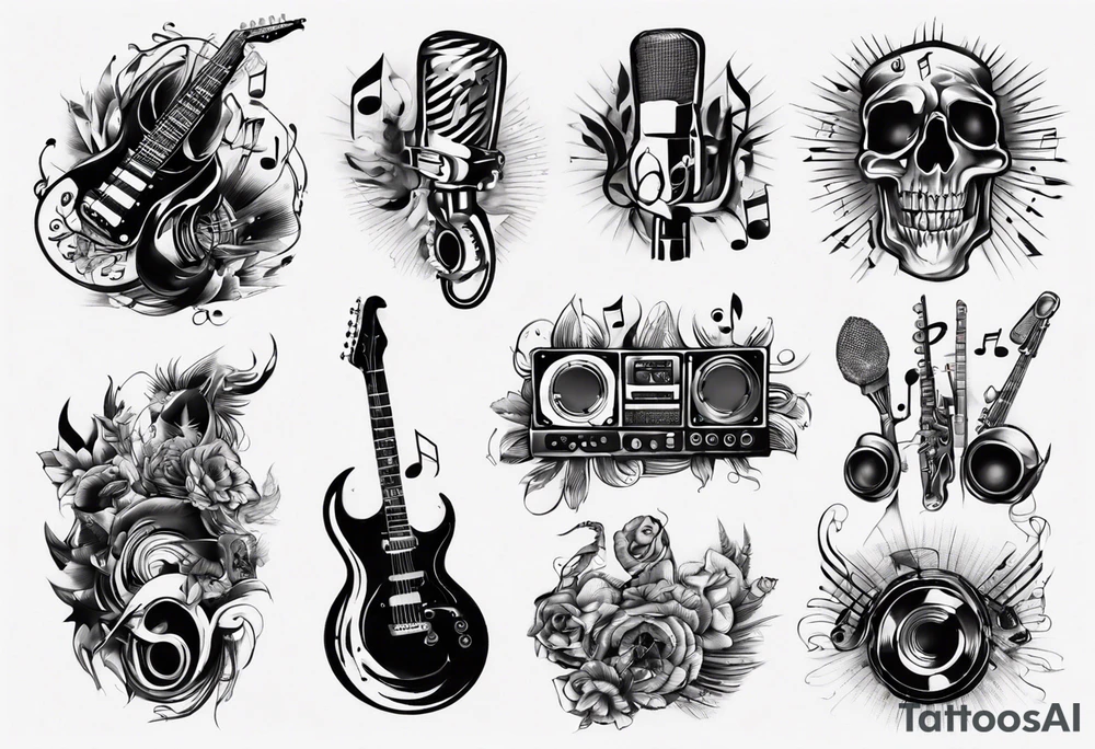 music band sound tattoo idea