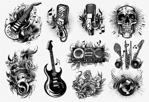 music band sound tattoo idea