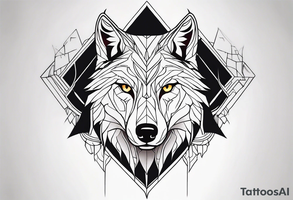 Powerful wolf tattoo idea