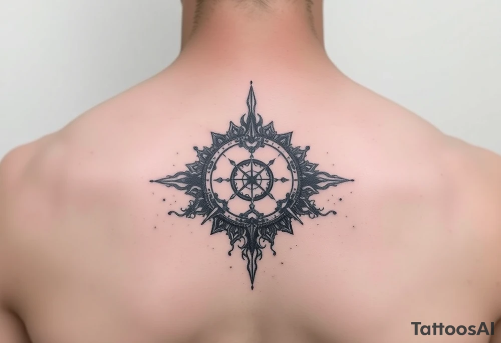 negative space tattoo inspired by the space and time tattoo idea