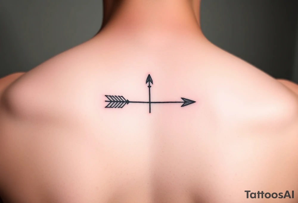 Tiny thin fine line arrow tattoo idea
