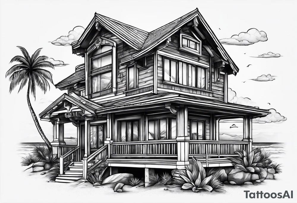 Beach house tattoo idea